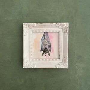 Framed Bat Watercolor